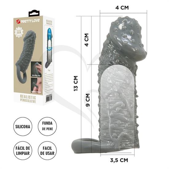 Funda para pene realistica de 13 cm de largo